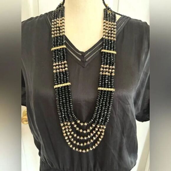 PAKISTANI INDIAN GORGEOUS‎ SPARKLY BRIDAL FORMAL LONG LAYERED NECKLACE MALA - Picture 8 of 9
